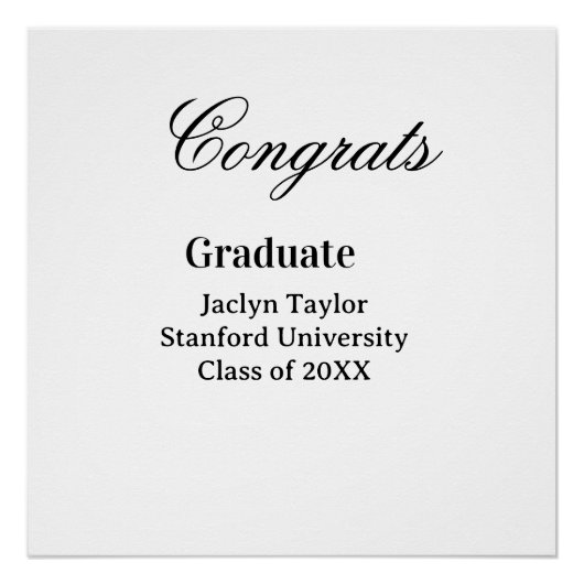 Congrats graduation name university name class of  poster (Vorderseite)