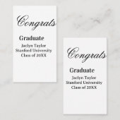 Congrats graduation name university name class of visitenkarte (Vorne/Hinten)