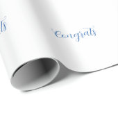 congrats name blue stylish graduation date year geschenkpapier (Rolleneckpunkt)