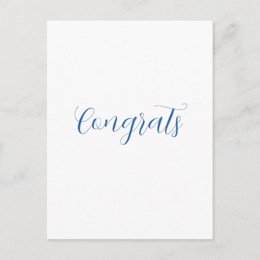 congrats name blue stylish graduation date year postkarte (Vorderseite)