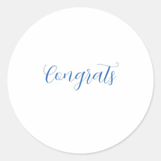 congrats name blue stylish graduation date year runder aufkleber