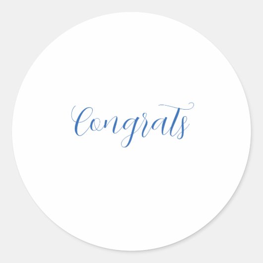 congrats name blue stylish graduation date year runder aufkleber (Vorderseite)