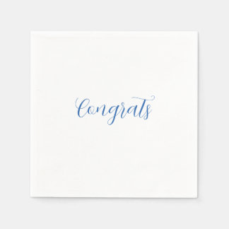 congrats name blue stylish graduation date year serviette