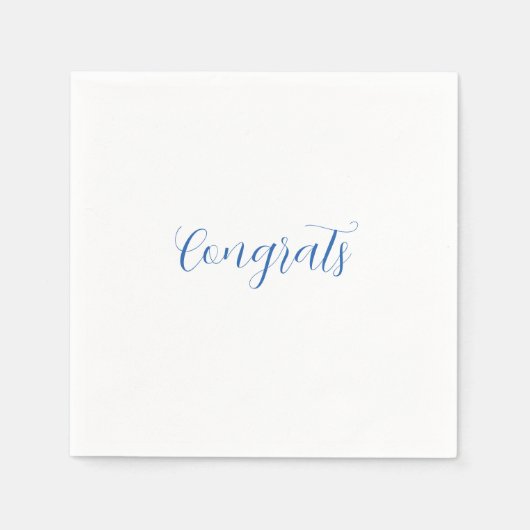 congrats name blue stylish graduation date year serviette (Vorderseite)