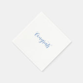 congrats name blue stylish graduation date year serviette (Ecke)