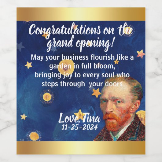 Congrats on Your New Venture: Custom Wine Labels! Weinetikett (Einzelnes Label)