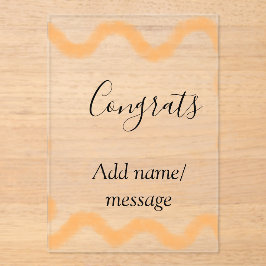 Congrats orange spiral Spanish border boho retro n Acryleinladungen