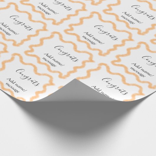 Congrats orange spiral Spanish border boho retro n Geschenkpapier (Ecke)