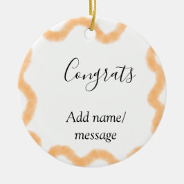 Congrats orange spiral Spanish border boho retro n Keramik Ornament