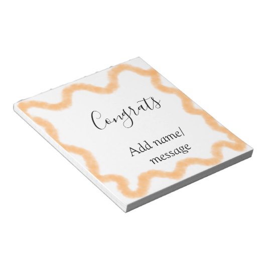 Congrats orange spiral Spanish border boho retro n Notizblock (angewinkelt)