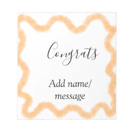 Congrats orange spiral Spanish border boho retro n Notizblock