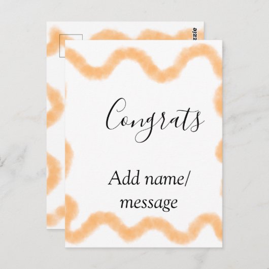 Congrats orange spiral Spanish border boho retro n Postkarte (Vorne/Hinten)