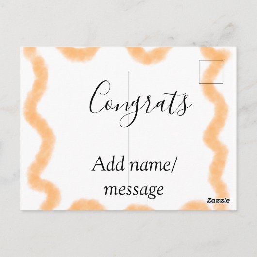 Congrats orange spiral Spanish border boho retro n Postkarte (Rückseite)
