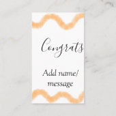 Congrats orange spiral Spanish border boho retro n Visitenkarte (Rückseite)