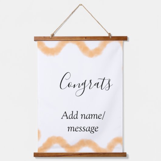 Congrats orange spiral Spanish border boho retro n Wandteppich Mit Holzrahmen (Vorderseite)