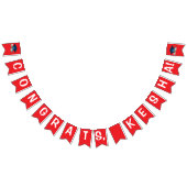 Congrats Red Graduation Bunting Bann Wimpelkette (Alle)