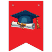 Congrats Red Graduation Bunting Bann Wimpelkette (Erste Fahne)