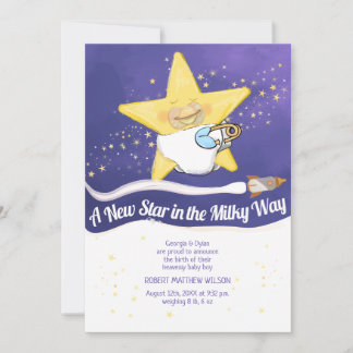 Congratulation New Baby Flat Announcement Card Ankündigung