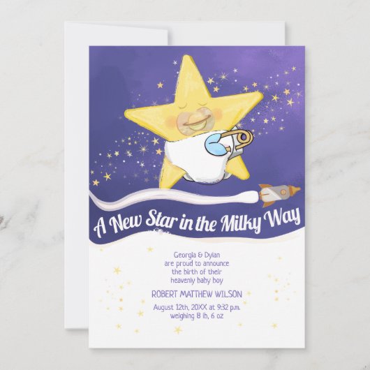 Congratulation New Baby Flat Announcement Card Ankündigung (Vorderseite)