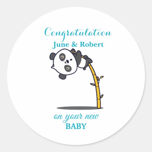 congratulation on new baby runder aufkleber (Vorderseite)