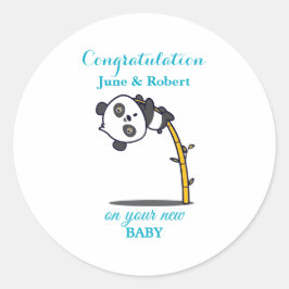 congratulation on new baby runder aufkleber