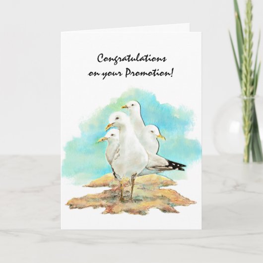 Congratulation Promotion From Gang Seagulls, bird Karte (Vorderseite)