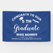 Congratulations 5th Grade Graduation Blue Banner (Horizontal)