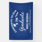Congratulations 5th Grade Graduation Blue Banner (Vertikal)