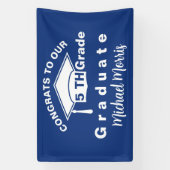 Congratulations 5th Grade Graduation Blue Banner (Vertikal)