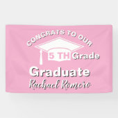 Congratulations 5th Grade Graduation Pink Banner (Horizontal)
