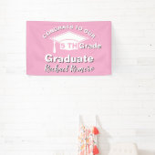 Congratulations 5th Grade Graduation Pink Banner (InSitu)