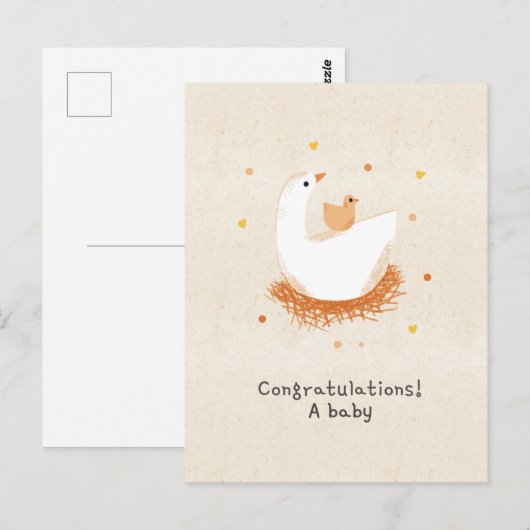 Congratulations a baby chick postkarte (Vorne/Hinten)