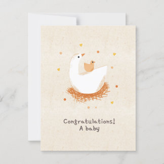 Congratulations a baby chick postkarte
