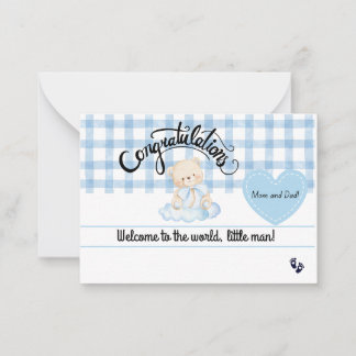 Congratulations Baby Boy Card, Welcome Newborn Son Mitteilungskarte
