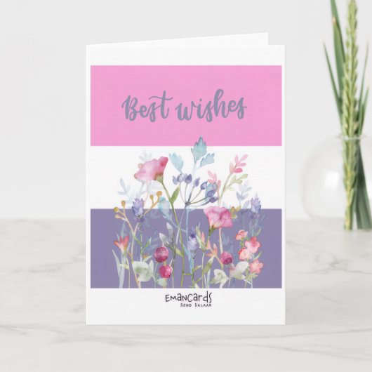 Congratulations - Best Wishes with Flowers Karte (Vorderseite)