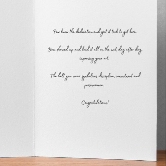 Congratulations Black Belt Karate Card Karte