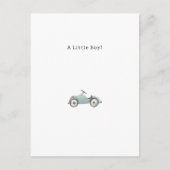 Congratulations Blue Car New Baby Birth Card Postkarte (Vorderseite)