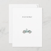 Congratulations Blue Car New Baby Birth Card Postkarte (Vorne/Hinten)