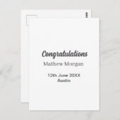 Congratulations congrats graduation name year clas postkarte (Vorne/Hinten)