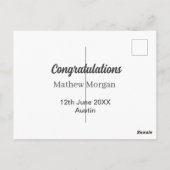 Congratulations congrats graduation name year clas postkarte (Rückseite)