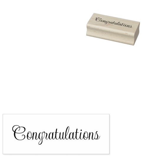 Congratulations Cursive Script Text Template Gummistempel (Stempel)