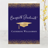 Congratulations Custom Elegant Gold Graduation  Karte (Gelbe Blume)