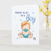 Congratulations - Cute Baby Boy Karte (Gelbe Blume)