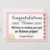 Congratulations Fantastic Effort Today Card Einladung (Vorderseite)