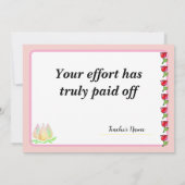 Congratulations Fantastic Effort Today Card Einladung (Rückseite)