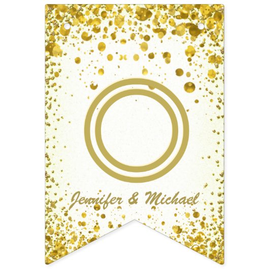 ☆CONGRATULATIONS☆ GoldConfetti Wimpelkette (Zweite Fahne)