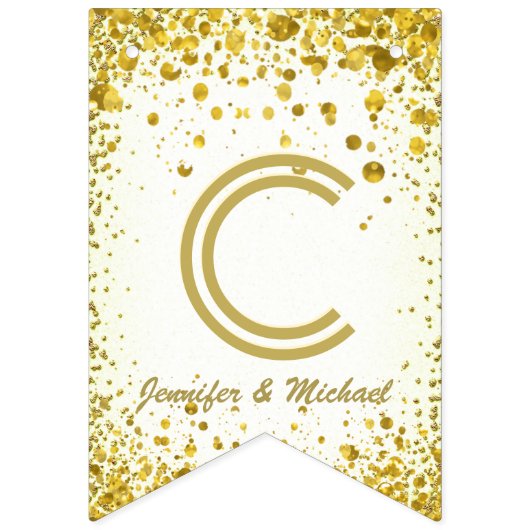 ☆CONGRATULATIONS☆ GoldConfetti Wimpelkette (Erste Fahne)