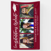 Congratulations Grad Cap Maroon 3 Photo Graduation Banner (Vertikal)