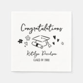 Congratulations Grad Doodle Beverage Serviette (Vorderseite)