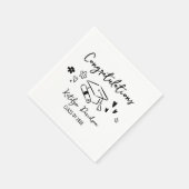 Congratulations Grad Doodle Beverage Serviette (Ecke)